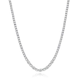 FANCIME April Birthstone Necklace Sterling Silver Tennis Necklace April Birthstone Necklace 4mm Cubic Zirconia Tennis Necklace Luxury Diamond Necklace for Women 18"