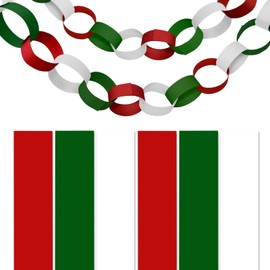 Christmas Colors Paper Chain Strips, Cardstock Craft Strips