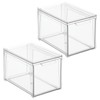 mDesign Plastic Stackable Closet Storage Organizer Bins with Pull Out