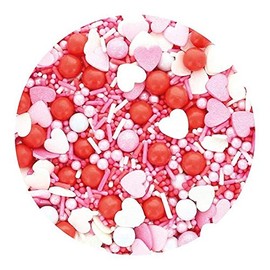 Purple Cupcakes Sprinkles Mix - LOVE IS IN THE AIR - Love & Valentines Sprinkles in Reds & Pinks with hearts.