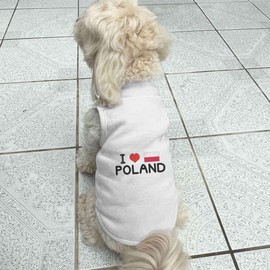 'I Love Poland' Pet Dog/Cat T-Shirt (PT00094241)