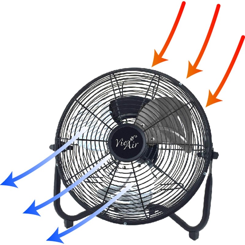 Vie Air Industrial Fan Collection, 18 Inch, Black