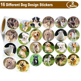 Hohamn 600Pcs Dog Stickers for Kids Teachers 1.5 Inch 16 Styles Dog Stickers for Kids Birthday Party School Reward Giveaways