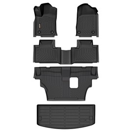 Binmotor-Floor Mats & Cargo Liner for Dodge Durango 2016-2024 2025(Only 7 Seats), All Weather Car Floor Mats Durango Accessories-Durango GT, GT Plus, R/T, R/T Plus, R/T Premium