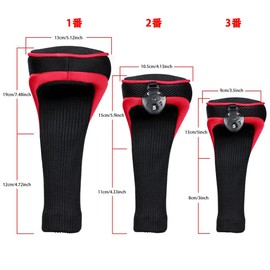 Club Head Covers Long Neck Nylon 3-Piece Set/Embroidered Synthetic Leather (Pu Leather), Pin Type Putter Cover, Mallet Type Putter Cover, Golf Club Putter Cover, Driver Cover, Fairway Wood Cover,