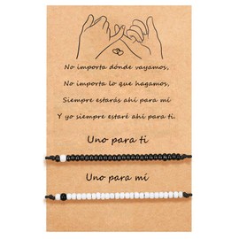 2 Pulseras de Amistad para Mujeres y Hombres, Pulsera a Juego para Parejas Amigos, Pulsera Infinito cruzada, Pulsera de Mujer Corazón Cuerda, Regalos para Pulseras de Suerte (Estilo 4)