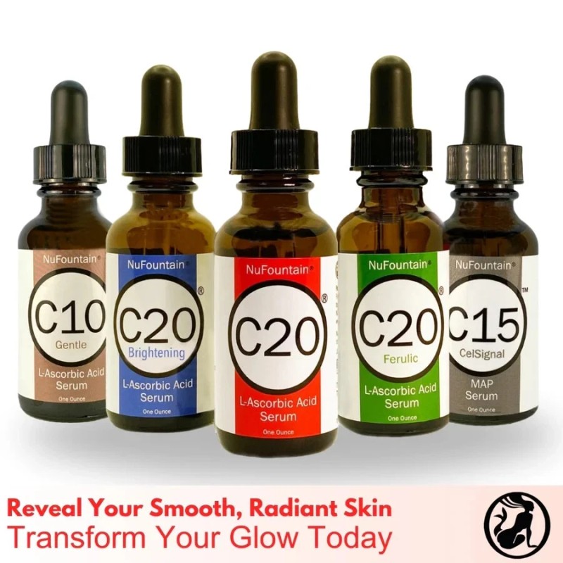 NuFountain C20 20% L-Ascorbic Acid Serum Vitamin C 30ml/1oz Made