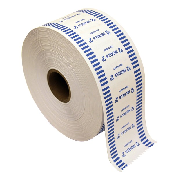 The Coin-Tainer Co. Automatic Coin Wrapper Roll, Nickel, 1000 feet (50005), Blue/White