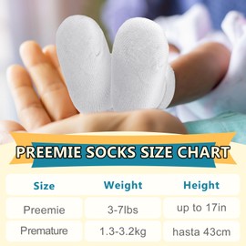 Twistover 10 Pairs Preemie Socks Preemie Baby Terry Socks Cotton Turn Cuff Preemie Socks NICU for Newborn Girls Boys Preemie(White)