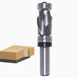 Compression Top and Bottom Bearing Flush Trim Router Bit 1/2 Shank - 3/4" Cutting Dia, 1-3/16" Height, Carbide Spiral Up-Down Pattern Template Flush Cut Router Bit, for Wood Trimming