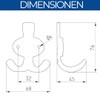 GTV - Coruna Small Coat Hook - Surface: Antique Silver