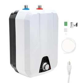 JAYGOVAN Tankless Water Heater Electric 110V, 1500W Water Heater Under Sink Instant Hot Water Heaters 6L/2 Gallon Electric Mini Water Heater Wall or Floor Mounted for RV Kitchen Bathroom
