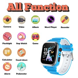 ROMONLON Kids Smart Watch Girls Boys - Smart Watch for Kids Watches Ages 4-12 Years with 16 Learning Games Alarm Clock Music Player Calculator Recorder Flashlight Children Toys Gifts