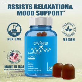 Gwynne Gominolas De Vitaminas Con Sabor A Bayas Mixtas,reduce El Estrés, Favorece El Sueño Y Mejora La Calidad De Vida 60 Gominolas
