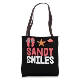 Sandy Smiles Fun Beach Ocean Vacation Sand Tote Bag