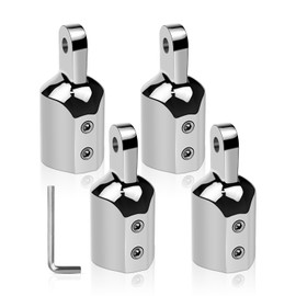 4PCS Bimini Top Cap Fittings Eye End Caps Stainless Steel 316 External Round Tubing Boat Canopy Hardware Pop Metal Cap Fits 7/8 Inch Od Round Tube with L Shape Hex Key