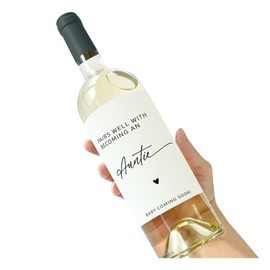 Baby Announcement Wine Label, Aunt Pregnancy Announcement Gift, Pairs Well With Becoming Aunt, Gift for Aunt, Set of 2