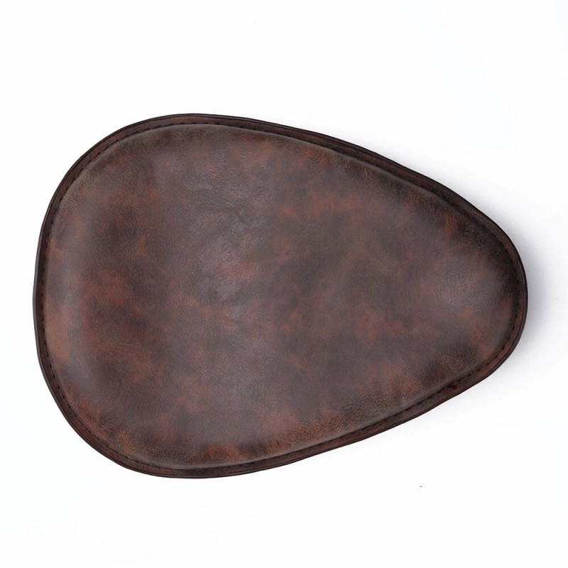 GOODFITMENT Retro Brown Leather Motorcycle Spring Solo Seat w Base