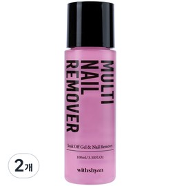 With Shan Multi Soak-Off Gel Nail Remover, 100ml, 2 pcs / 위드샨 멀티 쏙오프 젤네일리무버, 100ml, 2개