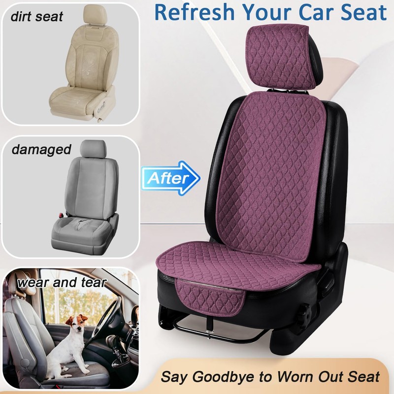 1 Pack Linen Car Seat Cover Front Seat Covers Soft