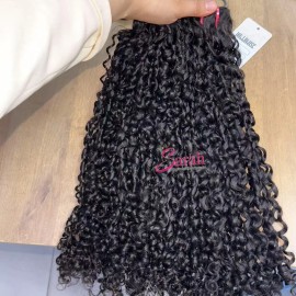 Raw Burmese Curly Hair Unprocessed Indian Natural Human Hair Vietnamese Bulk Wholesale Cambodian Loose Deep Wave Braiding Haircolor: 1pcs bundle Burmese curly, Stretched Length: 14 Inches