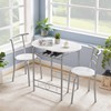 VECELO 3-Piece Dining Table Set for Kitchen Breakfast Nook, Faux