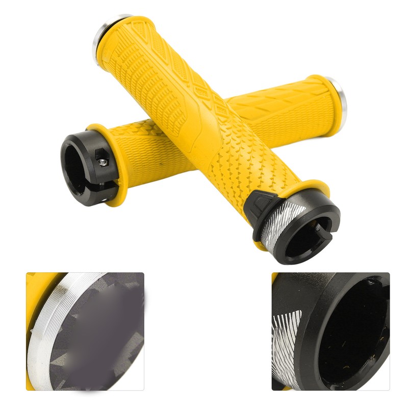 2PCS ENLEE Mountain Bike Handlebar Grips Comfortable TPR Rubber Locking