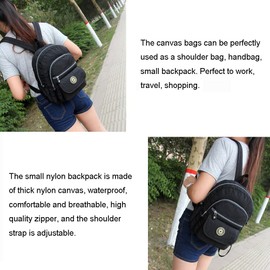 Laneko Mini Nylon Backpacks for Women Small Backpack Purse Lightweight Backpacks Mini Casual Travel Daypack (Small Backpack Purse-B)