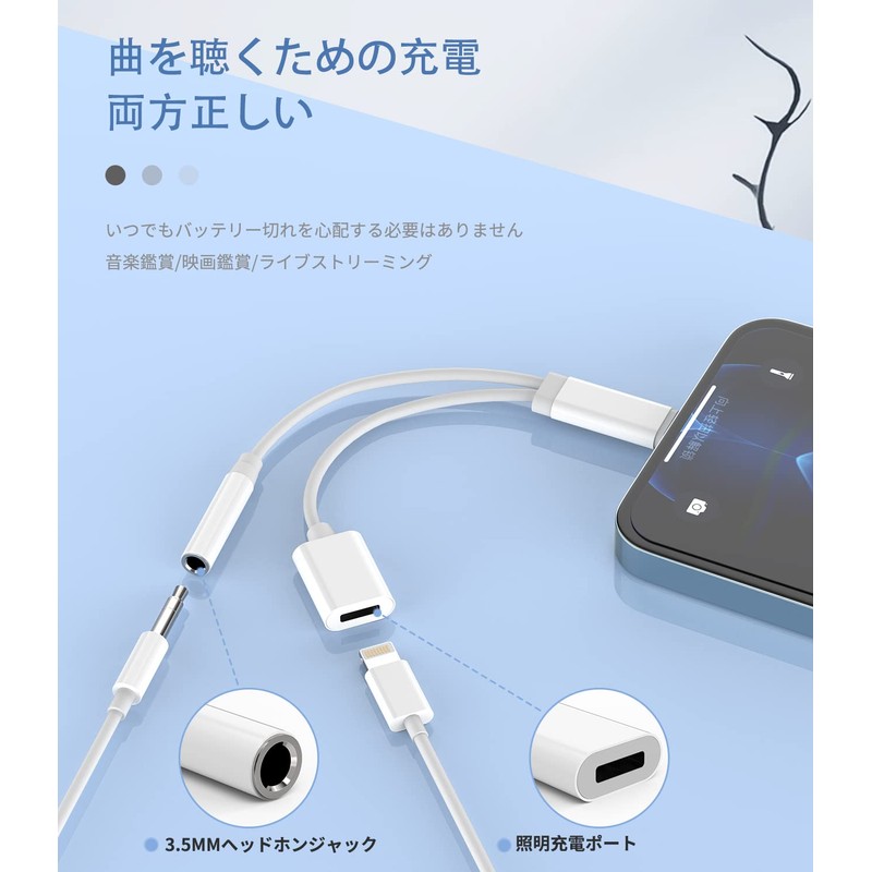 Lightning 3.5mm Earphone Jack Adapter (2 in 1) Simultaneous Charging
