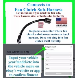 fits GM 20+ 2500 HD 3500 HD Diesel 6.6L Fan Clutch Connector Plug Harness Wiring
