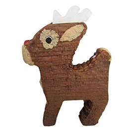 Rudolph Reindeer Pinatas Christmas Decoration, Photo Prop and Party Game, 16"