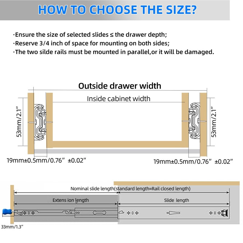 SLIDEWAY 260 Lbs Heavy Duty Locking Drawer Slides 1 Pair