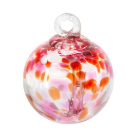 Dale Tiffany Hand Blown Glass, 4" Diameter Blush, Tree of Life Collection, Witch Globe Hanging Garden Indoor/Outdoor Decorative Ornament Gazing Ball