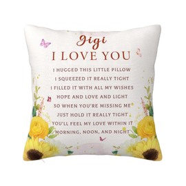 ZUMBULKJ Gigi Gifts for Grandma Mothers Day, Gigi Gifts from Grandchildren, Best Gift for Gigi from Grandkids, Great Gigi Gifts, Birthday Gifts for Gigis Throw Pillow Cover 18"X 18"