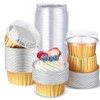 50 Pcs 5oz Reusable Aluminum Foil Cupcake Baking Cups Mini