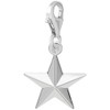 Sterling Silver Star Charm with Lobster Claw Clasp, Charms for