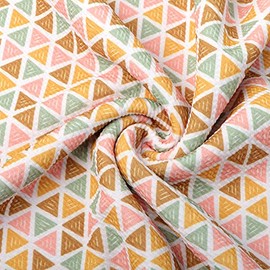 David accessories Triangle Bullet Printed Liverpool Textured Fabric 4 Way Stretch Spandex Knitting Fabric by The Meter for Head Wrap Hair Bows (Triangle)