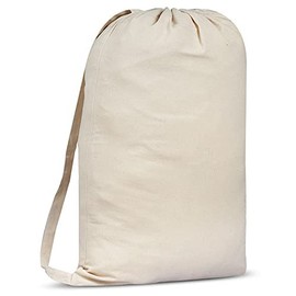 SweetNeedle Premium Canvas Laundry Bag with Shoulder Strap, 75x56 CM 40L - 100% Cotton, Fabric Weave, Highly Durable, Drawstring Cord-Lock, Machine Washable Liner for Hampers, Beige