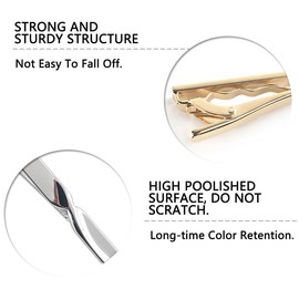 Tie Clips for Men, Elegant Classic Tie Clip Necktie Tie Bar for Wedding Business Office Anniversary Regular Tie Pin Gifts, gold