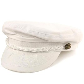 Epoch hats company Greek Fisherman Sailor Hat Cap 100% Cotton (Small/Medium, White)