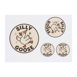 Azeeda 4 x 'Dumme Gans' Temporäre Tattoos - Wasserfest, Hautfreundlich & Ungiftig · Transfers in Verschiedenen Größen (TO00086084)