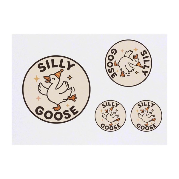 Azeeda 4 x 'Dumme Gans' Temporäre Tattoos - Wasserfest, Hautfreundlich