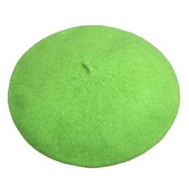 JOYHY Gorro de boina clásico de color liso para mujer, Verde Limón, One Size-Medium
