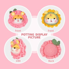 CUTE-Eyfud Crochet Kit for Beginners, Knitting Kit for Adults, Crochet Animals for Kids, with Step-by-Step Video Tutorials, Crochet Starter Kit with DIY Knitting Supplies