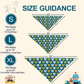 THLOH Fathers Day Dog Bandanas - 2 Pack Reversible I Love My Dad Pet Scarf for Boy and Girl | Premium Durable Fabric | Adjustable Bandana for Small Medium Large and Extra Large Dogs (Large)