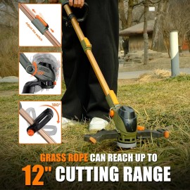 Wegofly 12-Inch Cordless String Trimmer & Edger, (2 x 21V 4.0Ah Electric Brush Cutter...