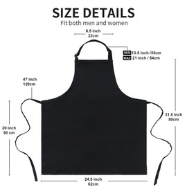 Morefaz 2 or 1 Pack Unisex Adjustable Apron Cooking Kitchen Chef Women Men Aprons for Home Kitchen, Restaurant, Coffee house Cotton White