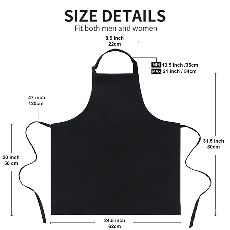 Morefaz 2 or 1 Pack Unisex Adjustable Apron Cooking Kitchen