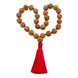 AWAKEN YOUR KUNDALINI Rudraksha mala Beads necklace Rudraksh Japa 5 Mukhi ( Face ) Hand Knotted Prayer Sizes 6mm 8mm 10mm 12mm Energized Chakra w/ Pouch (12MM QUARTER (27+1) BEADS)
