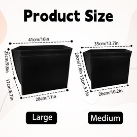 ARWIG Bag Organiser, Felt Bag Organiser Tote Bag Organiser Multi-Pocket Handbag Organizer Bag Organizer Inserts for Bag (Black, M)